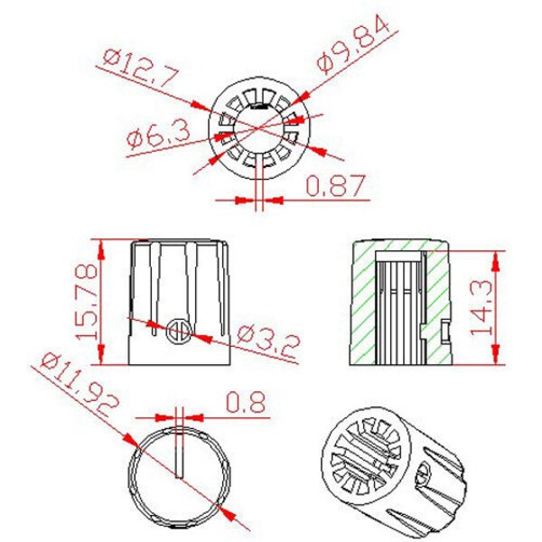 Main product image for Small Phenolic Amp Knob Black 240-2212